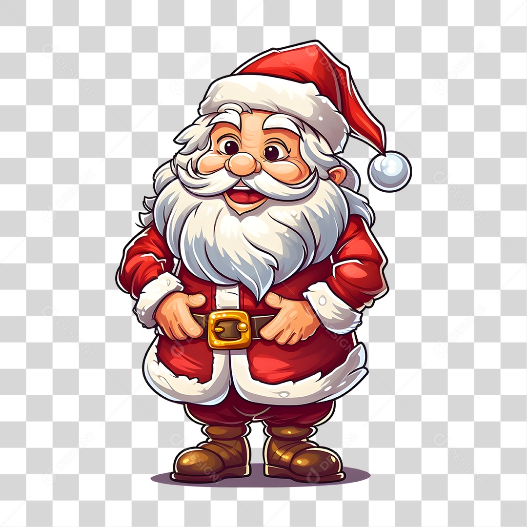 Elemento 3D Papai Noel PNG Transparente