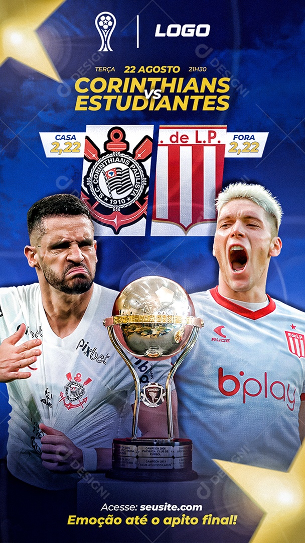 Social Media Story Casa De Apostas Futebol Corinthins Vs Estudiantes PSD Editável