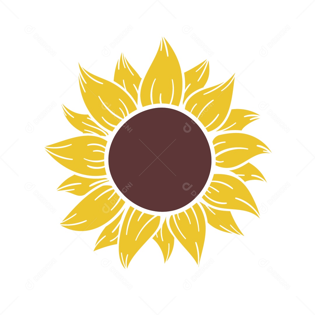 Flor Girassol Ilustração Vetor EPS
