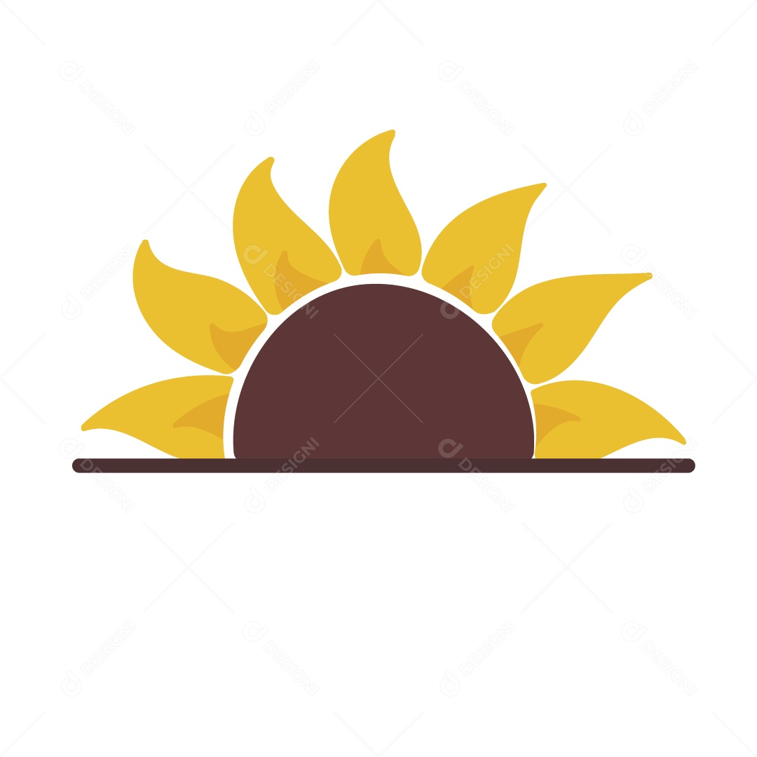 Flor Girassol Ilustração Vetor EPS