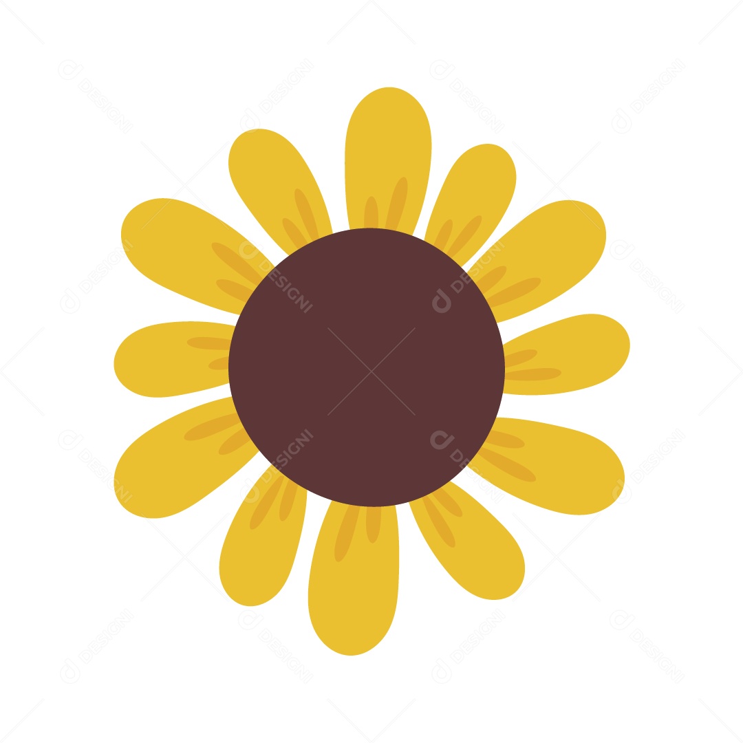 Flor Girassol Ilustração Vetor EPS