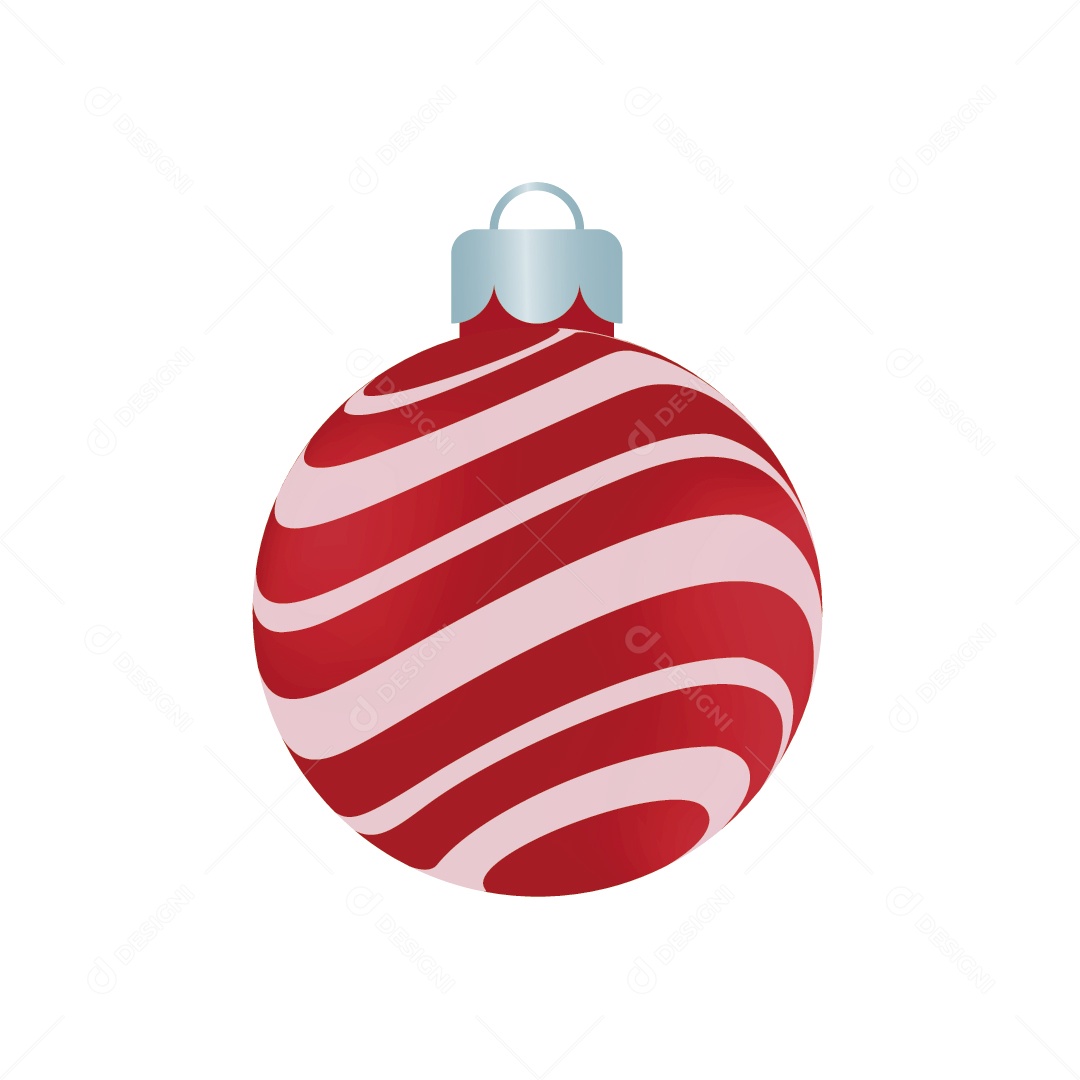Bola Vermelha para Decoração Natalina Ilustração Vetor EPS