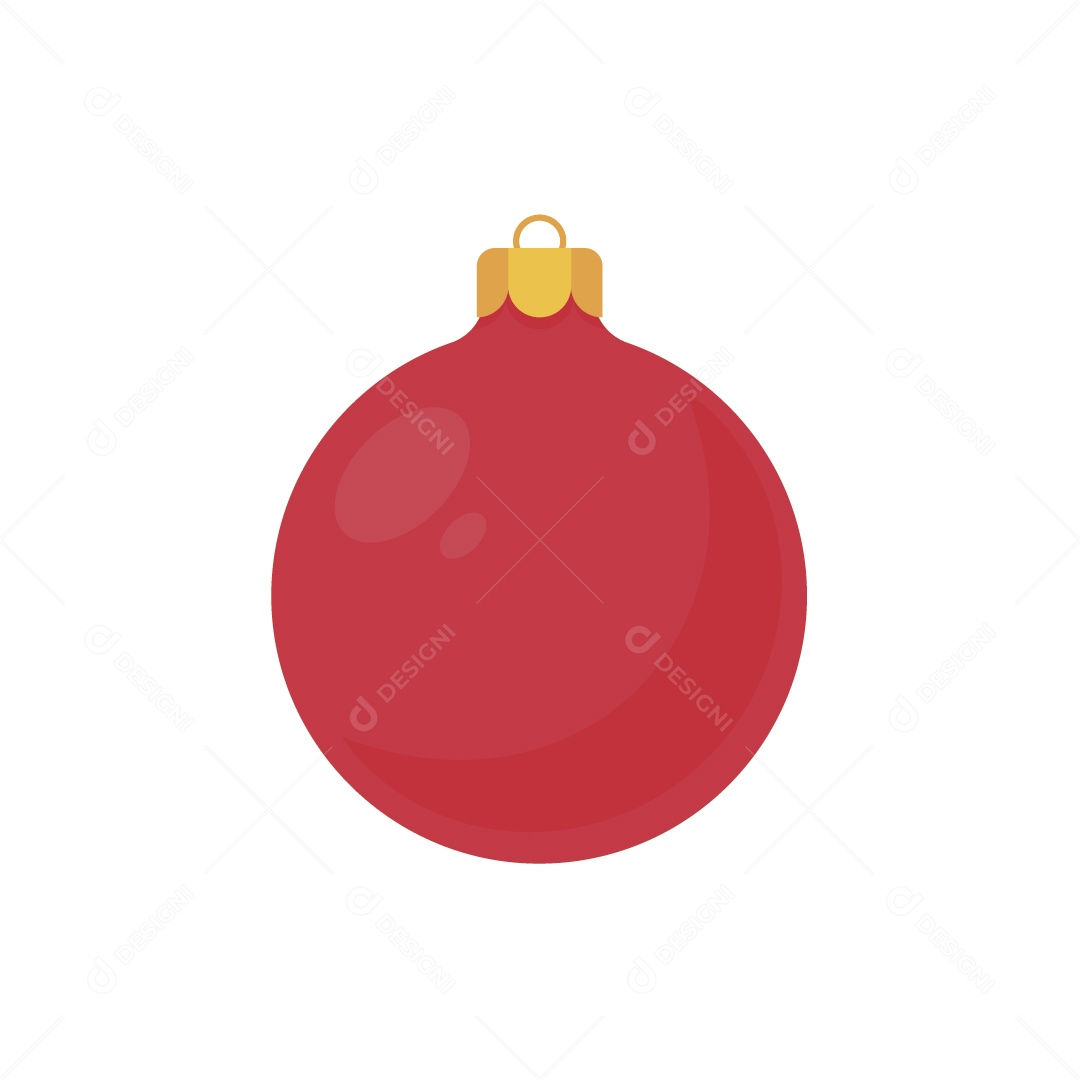 Bola Vermelha para Decoração Natalina Ilustração Vetor EPS