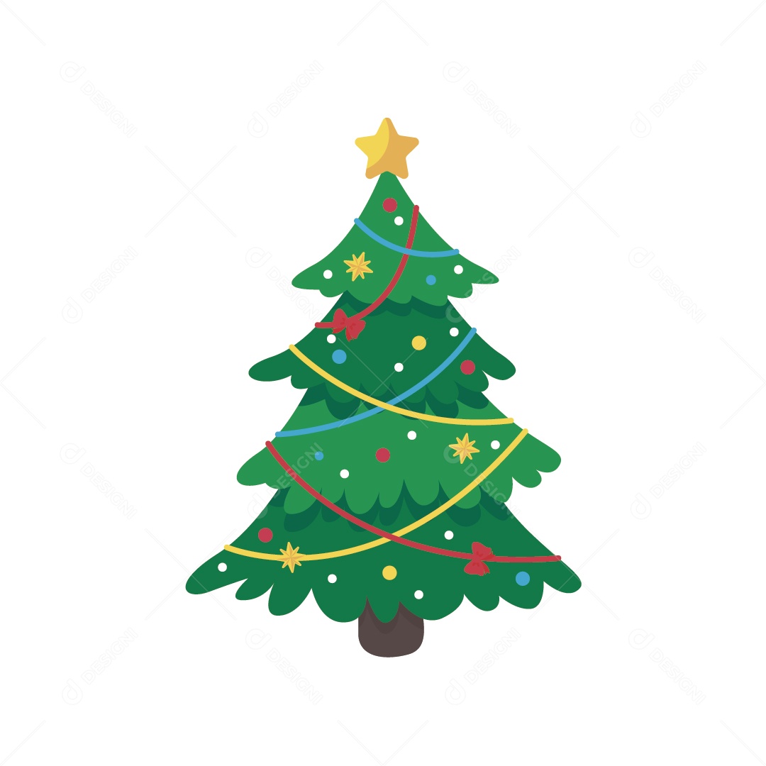 Árvore de Natal Decoração Natalina Ilustração Vetor EPS