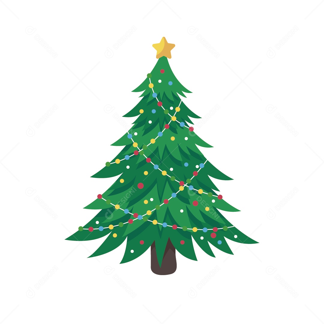 Árvore de Natal Decoração Natalina Ilustração Vetor EPS