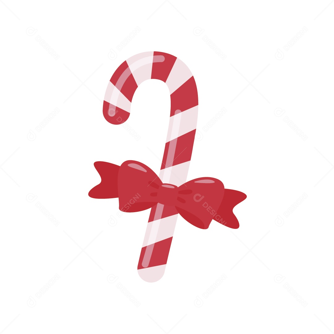 Bastão de Doce Colorido Decoração Natalina Ilustração Vetor EPS