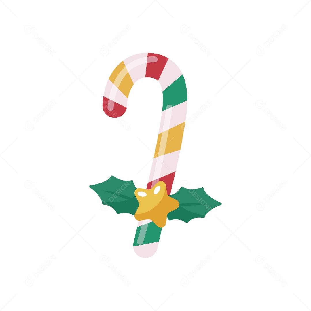 Bastões de Doce Coloridos Decoração Natalina Ilustração Vetor EPS