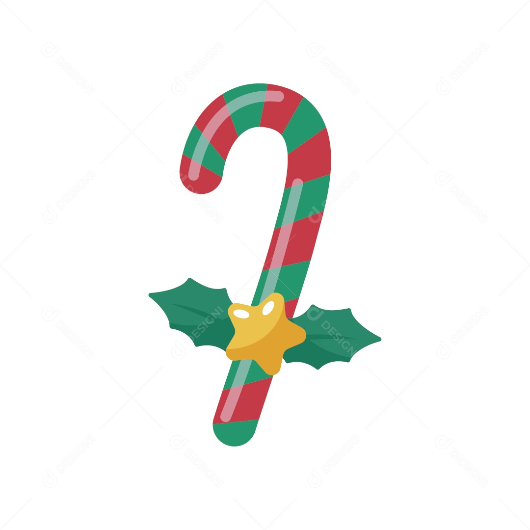 Bastões de Doce Coloridos Decoração Natalina Ilustração Vetor EPS