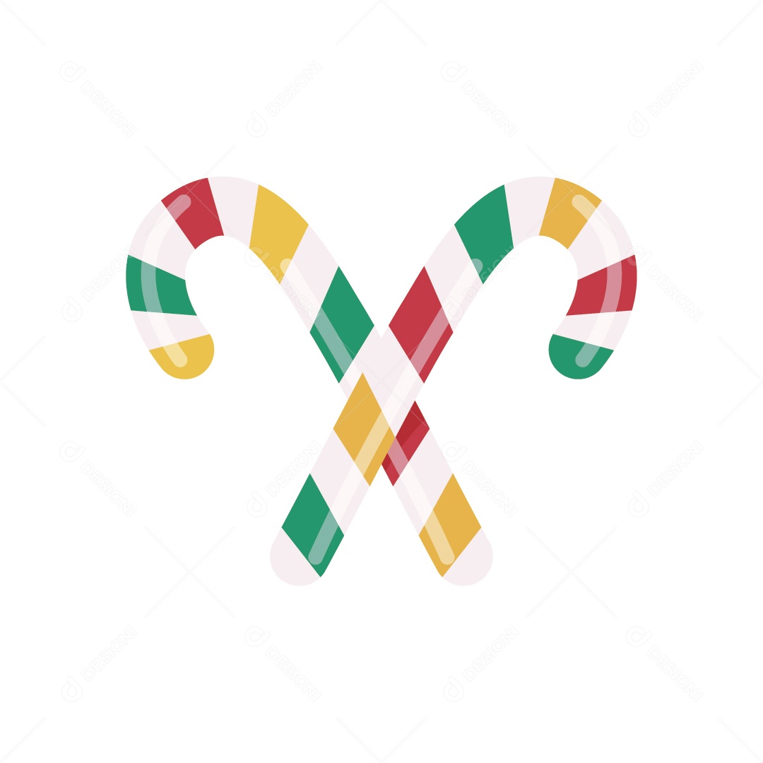 Bastões de Doce Coloridos Decoração Natalina Ilustração Vetor EPS