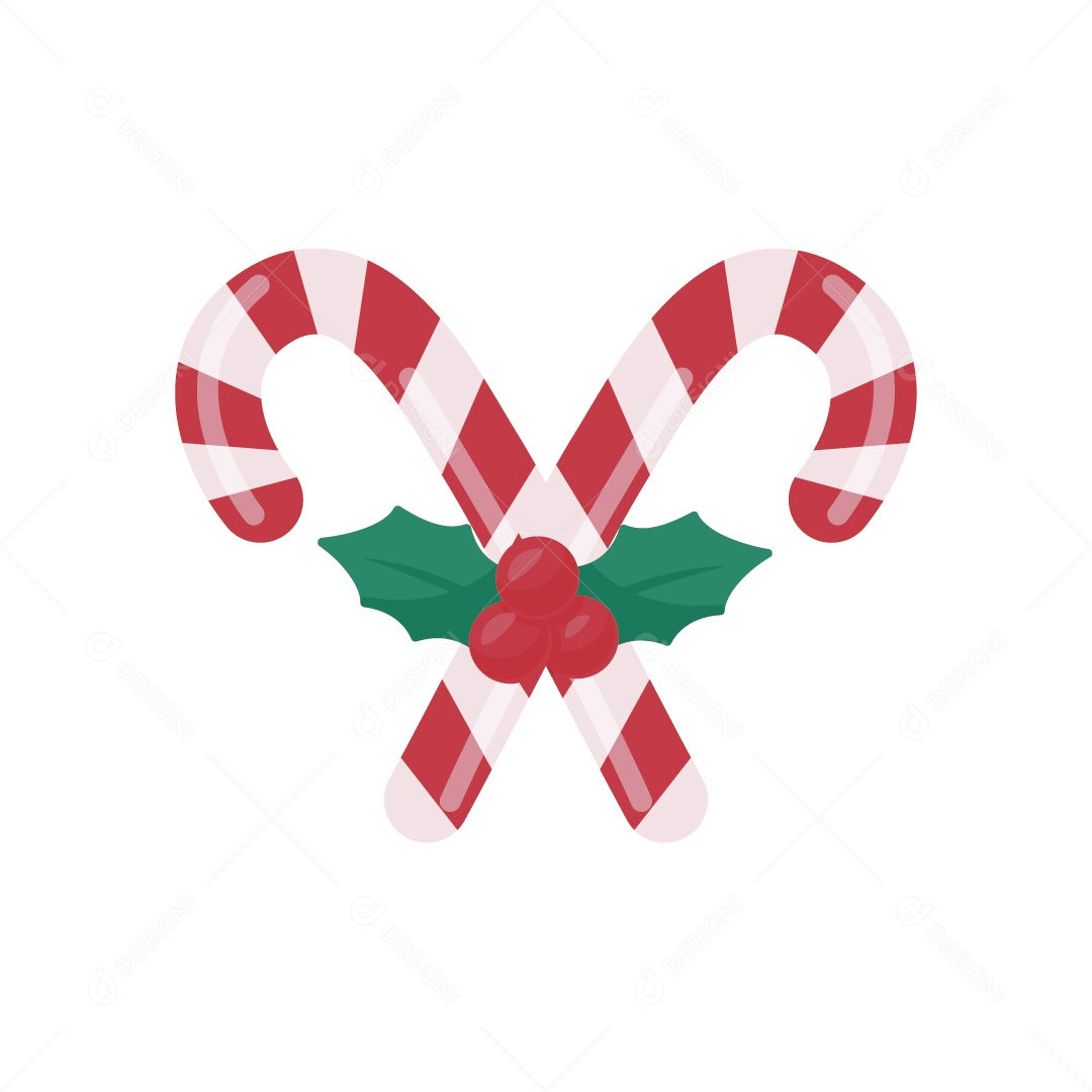 Bastão de Doce Decoração Natalina Ilustração Vetor EPS