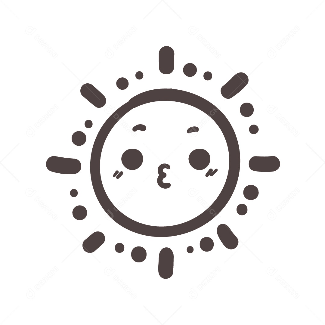 Sol Preto e Branco Ilustração Vetor EPS