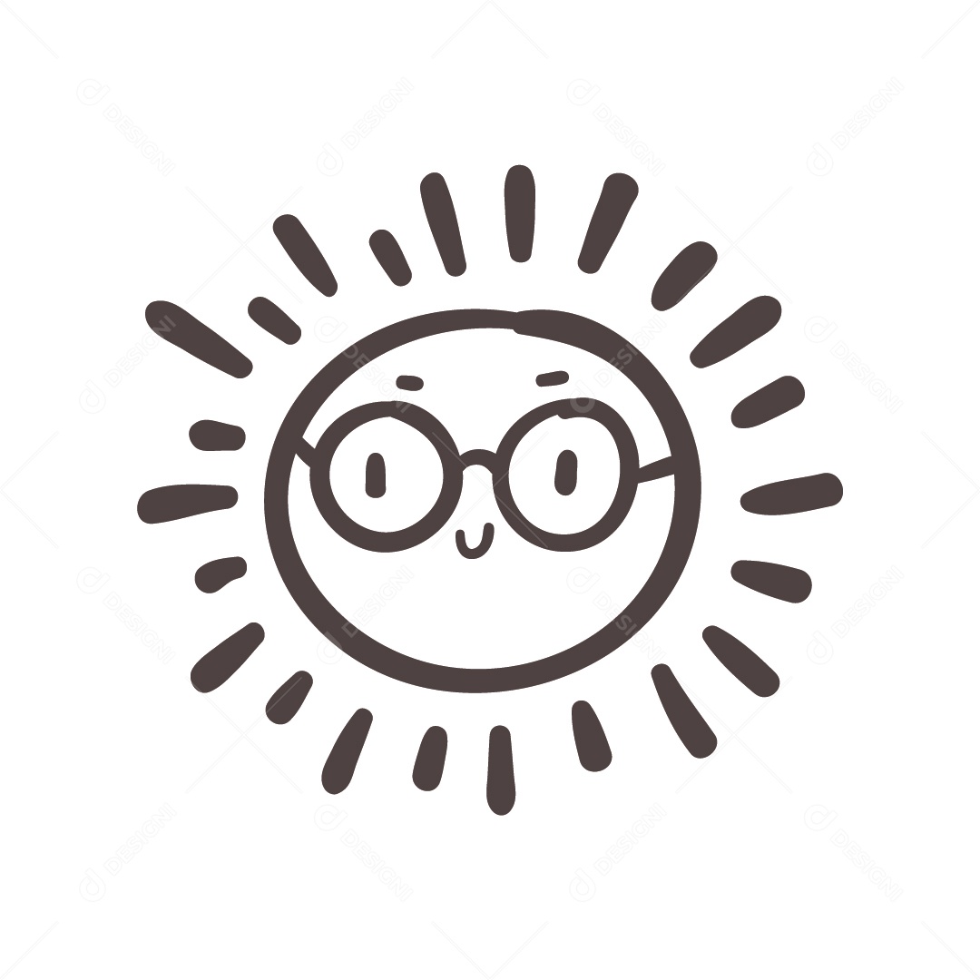 Sol Preto e Branco Ilustração Vetor EPS