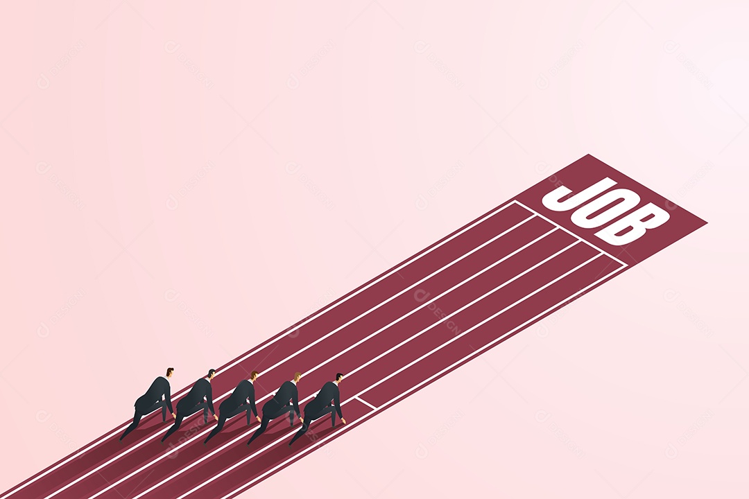 Grupo de Funcionários Pronto no Início Antes da Competição Vetor EPS