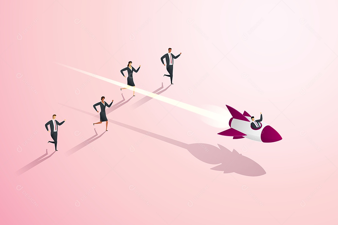 Competição de Equipes de Negócios Superar a Concorrência de Negócios por Meio de Inovação ou Vantagem Vetor EPS