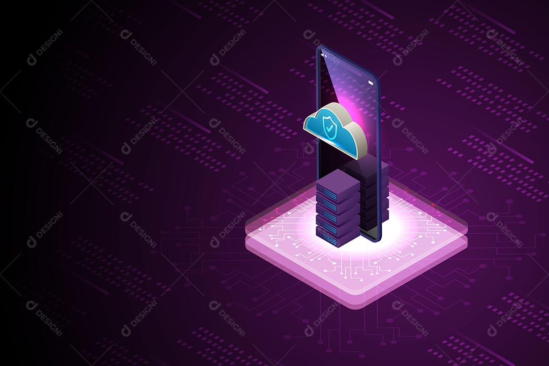 Dados de Computador de Proteção de Segurança na Internet Vetor EPS