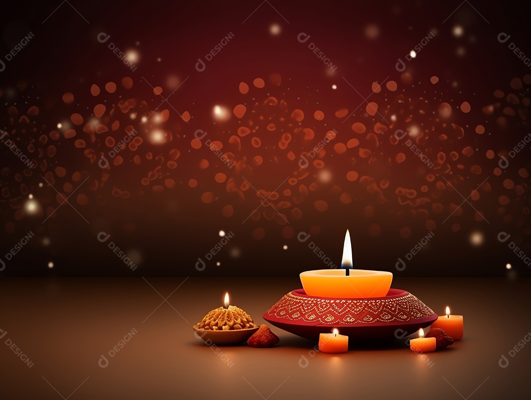 Feliz festival de Diwali de fundo de celebração de férias de luzes, design de ilustração