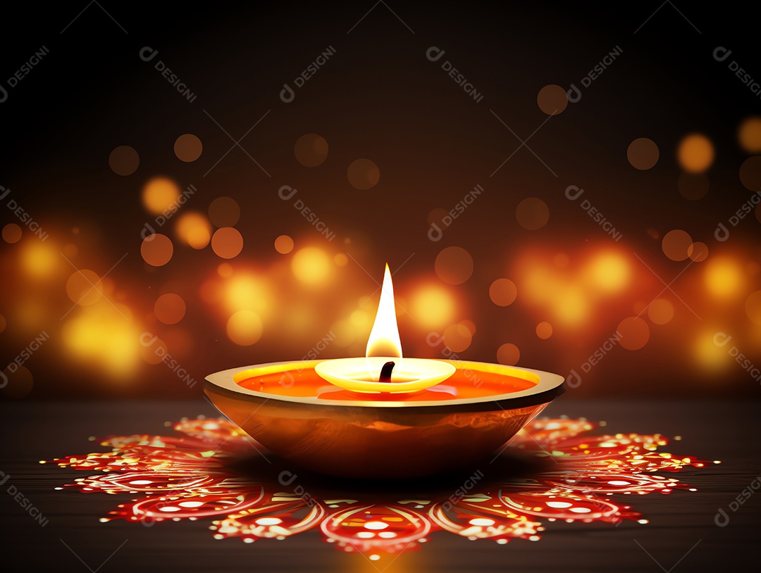 Feliz festival de Diwali de fundo de celebração de férias de luzes, design de ilustração