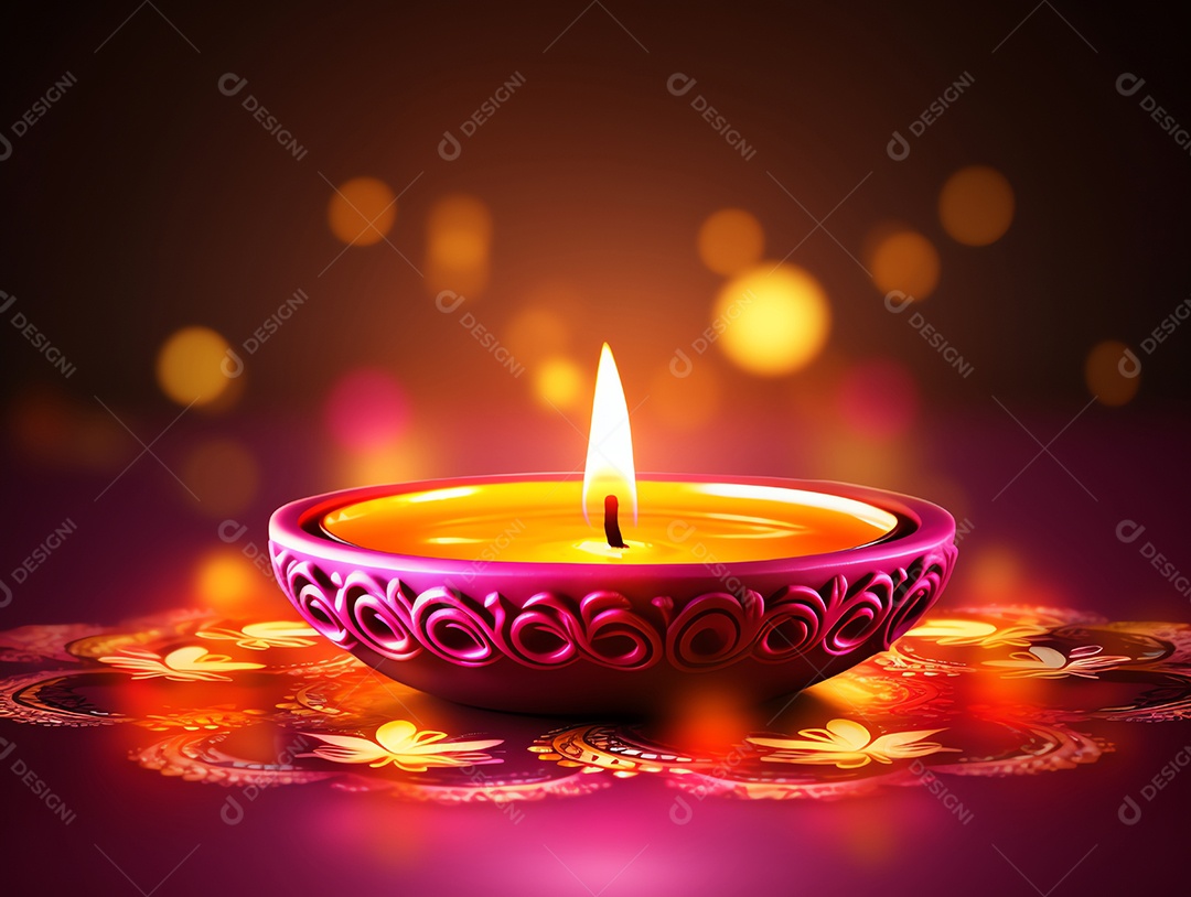 Feliz festival de Diwali de fundo de celebração de férias de luzes, design de ilustração