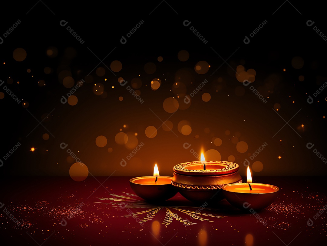 Feliz festival de Diwali de fundo de celebração de férias de luzes, design de ilustração