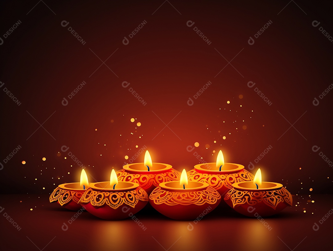 Feliz festival de Diwali de fundo de celebração de férias de luzes, design de ilustração