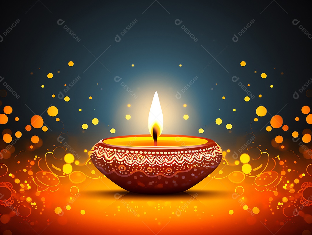 Feliz festival de Diwali de fundo de celebração de férias de luzes, design de ilustração