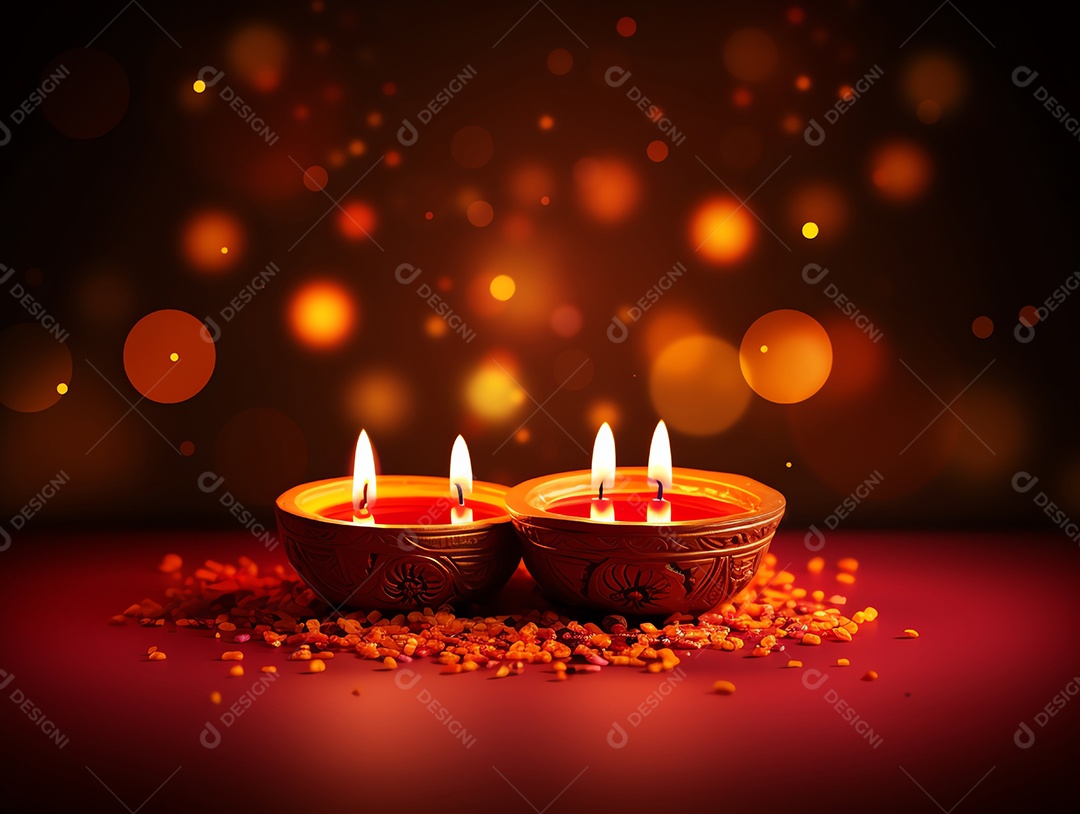 Feliz festival de Diwali de fundo de celebração de férias de luzes, design de ilustração