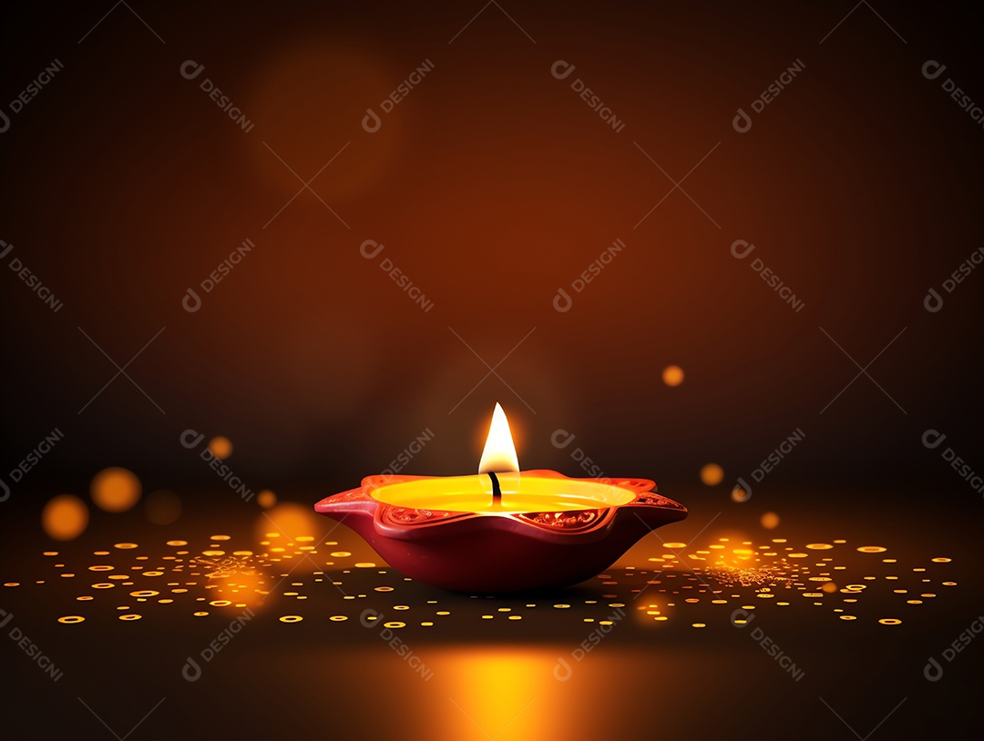 Feliz festival de Diwali de fundo de celebração de férias de luzes, design de ilustração