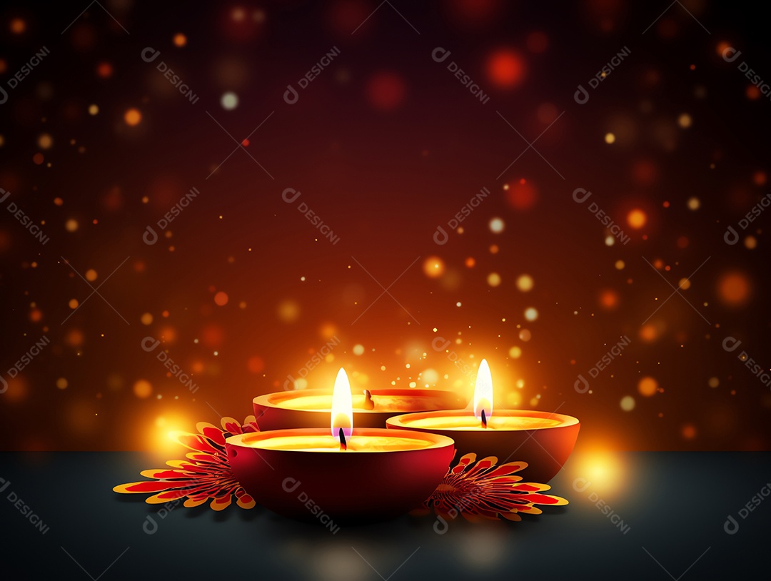 Feliz festival de Diwali de fundo de celebração de férias de luzes, design de ilustração