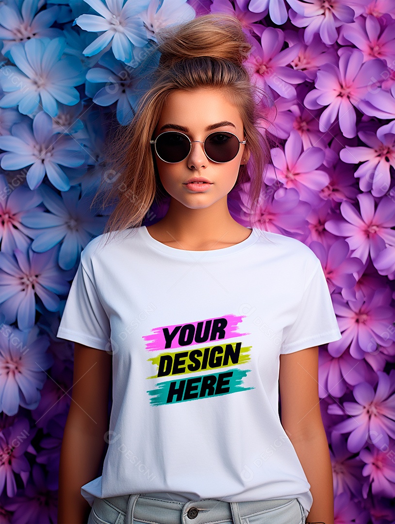 Mockup de Camiseta Feminina PSD Editável