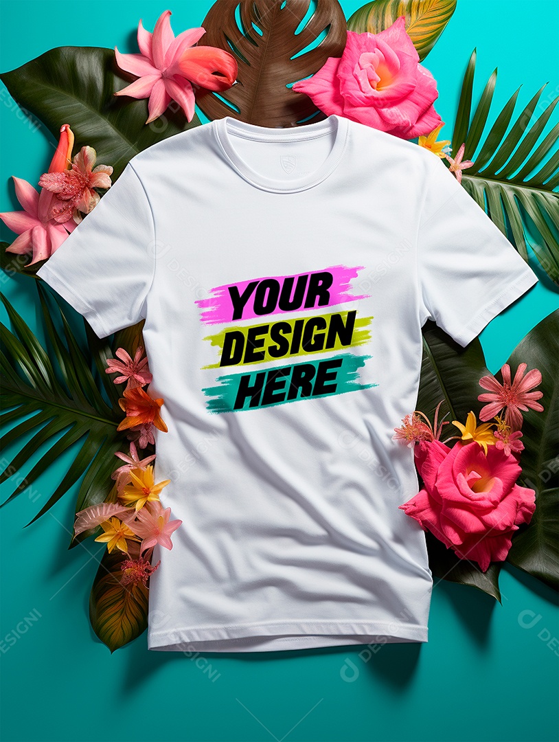 Mockup de Camiseta Masculina Branca PSD Editável