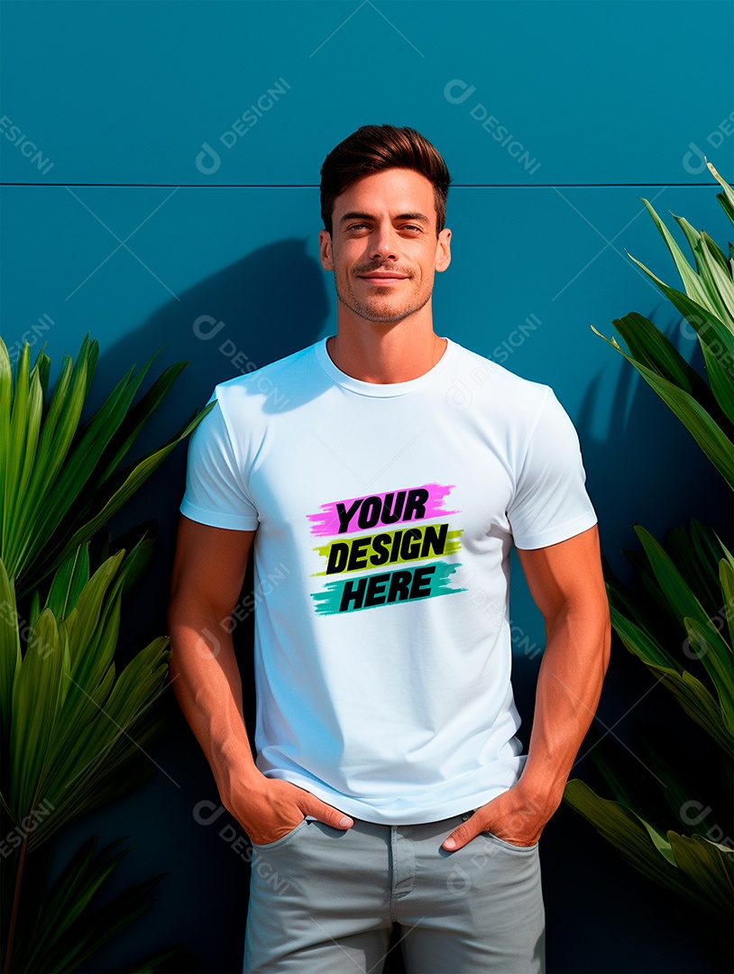 Mockup de Camiseta Masculina PSD Editável