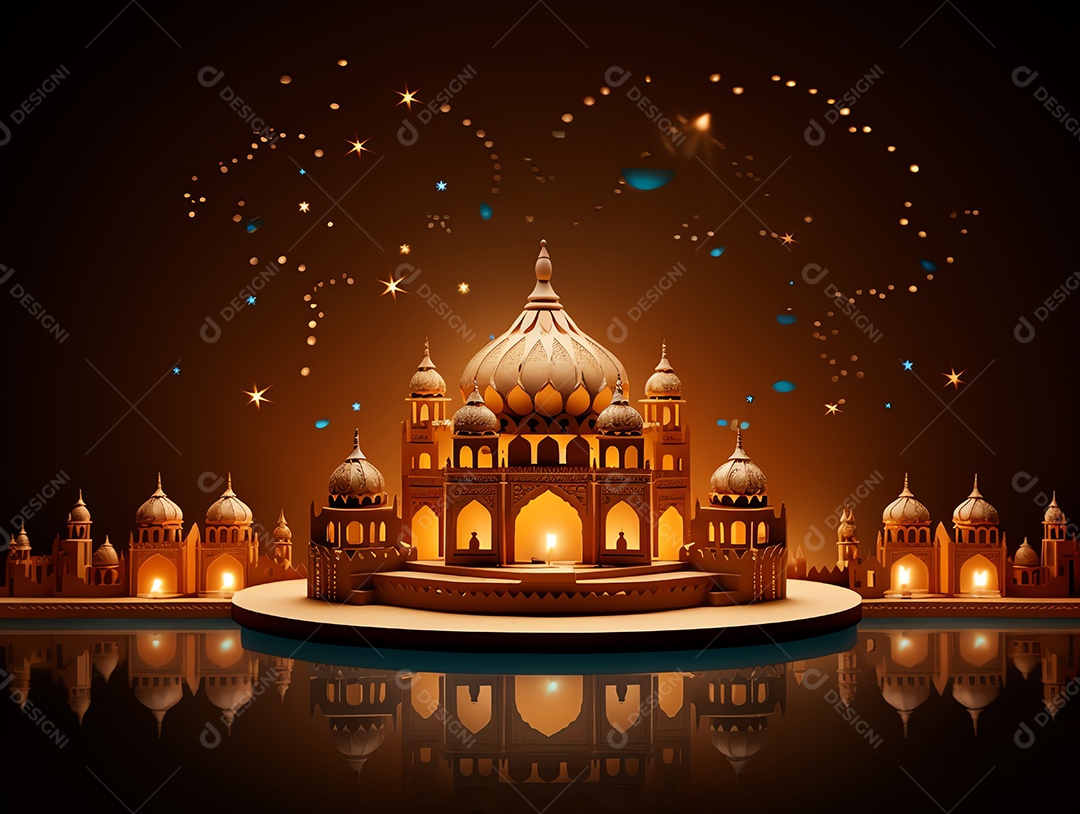 Feliz festival de Diwali de fundo de celebração de férias de luzes, design de ilustração