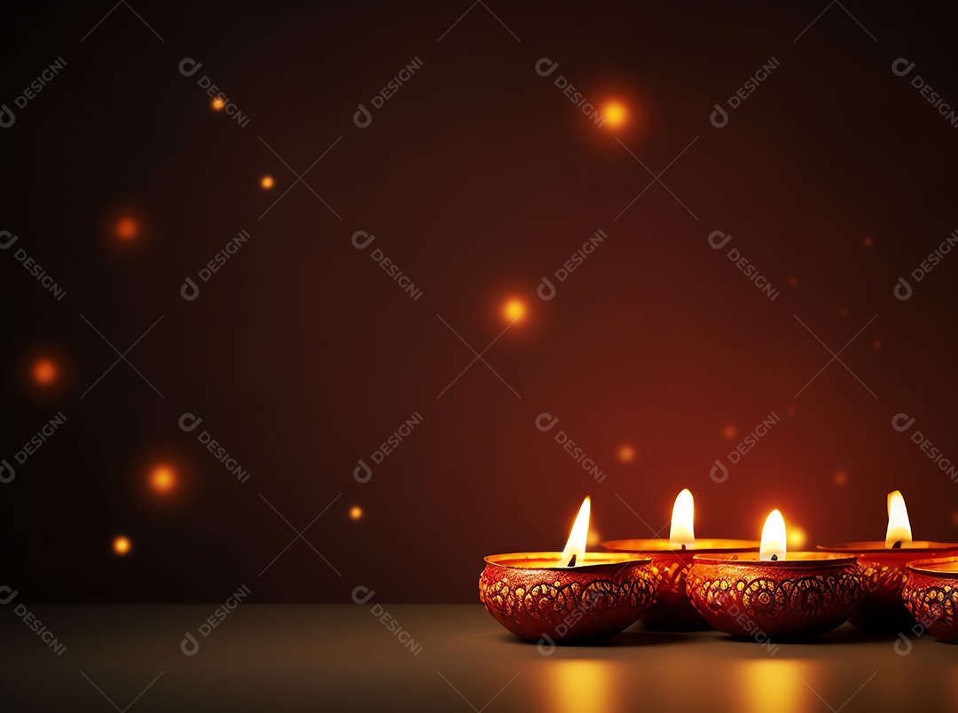 Feliz festival de Diwali de fundo de celebração de férias de luzes, design de ilustração