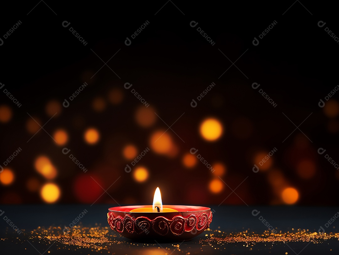 Feliz festival de Diwali de fundo de celebração de férias de luzes, design de ilustração