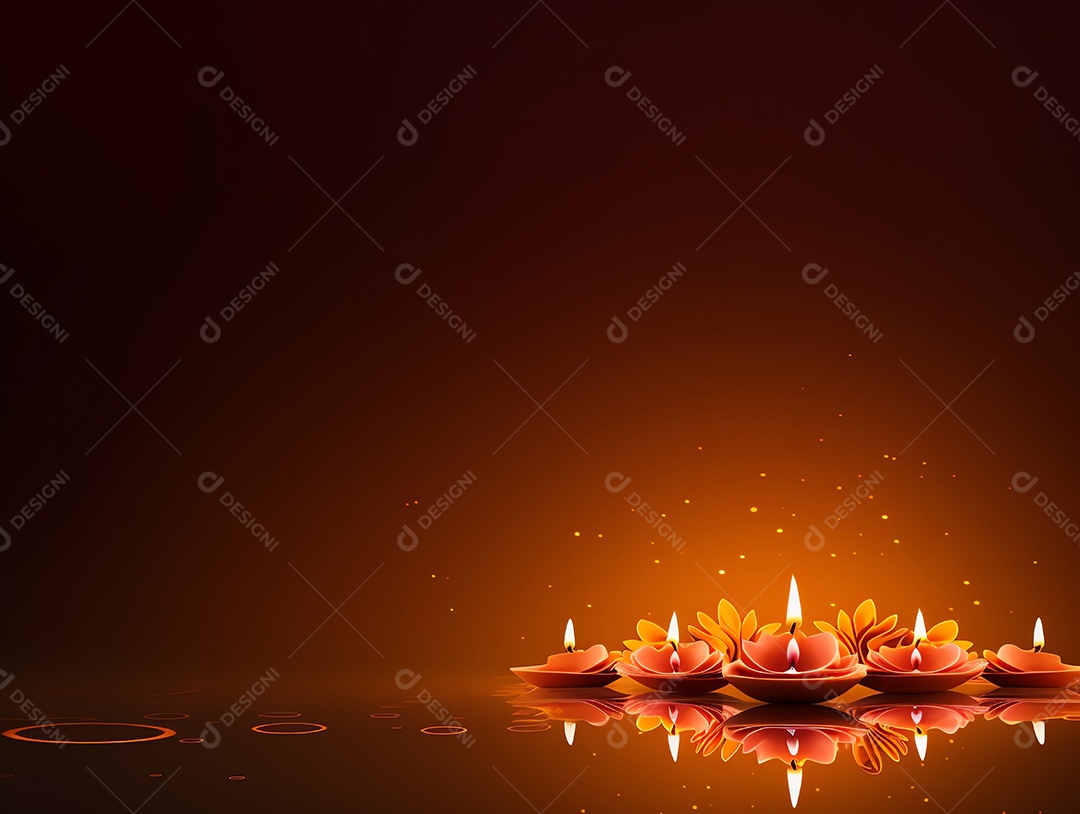Feliz festival de Diwali de fundo de celebração de férias de luzes, design de ilustração