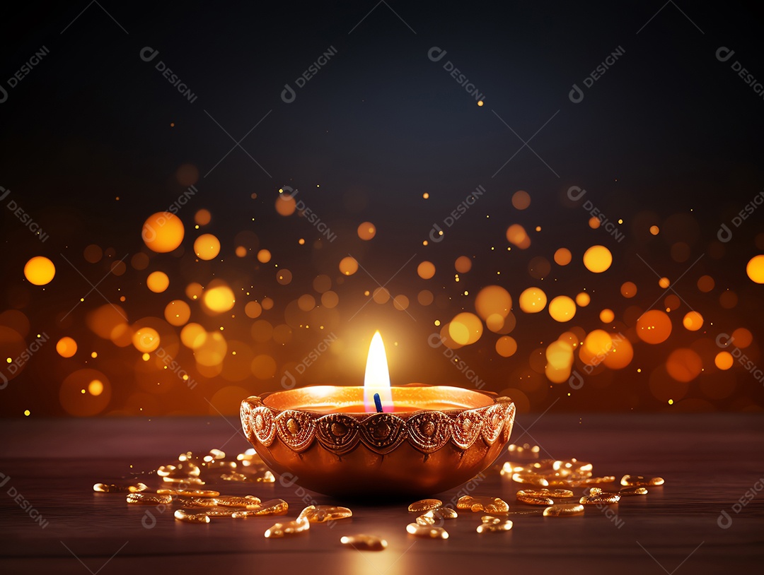 Feliz festival de Diwali de fundo de celebração de férias de luzes, design de ilustração