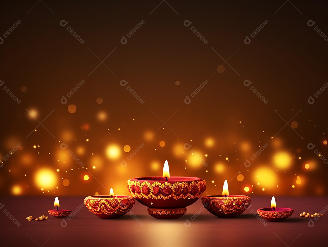 Feliz festival de Diwali de fundo de celebração de férias de luzes, design de ilustração
