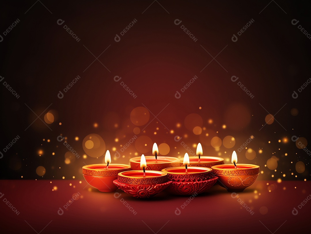 Feliz festival de Diwali de fundo de celebração de férias de luzes, design de ilustração