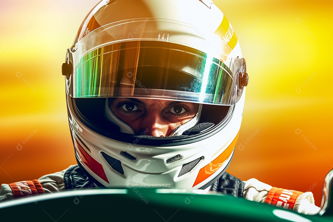 Imagem realista de piloto de corrida de formula 1