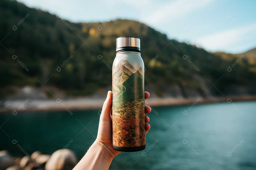 Mãos de pessoa segurando garrafa