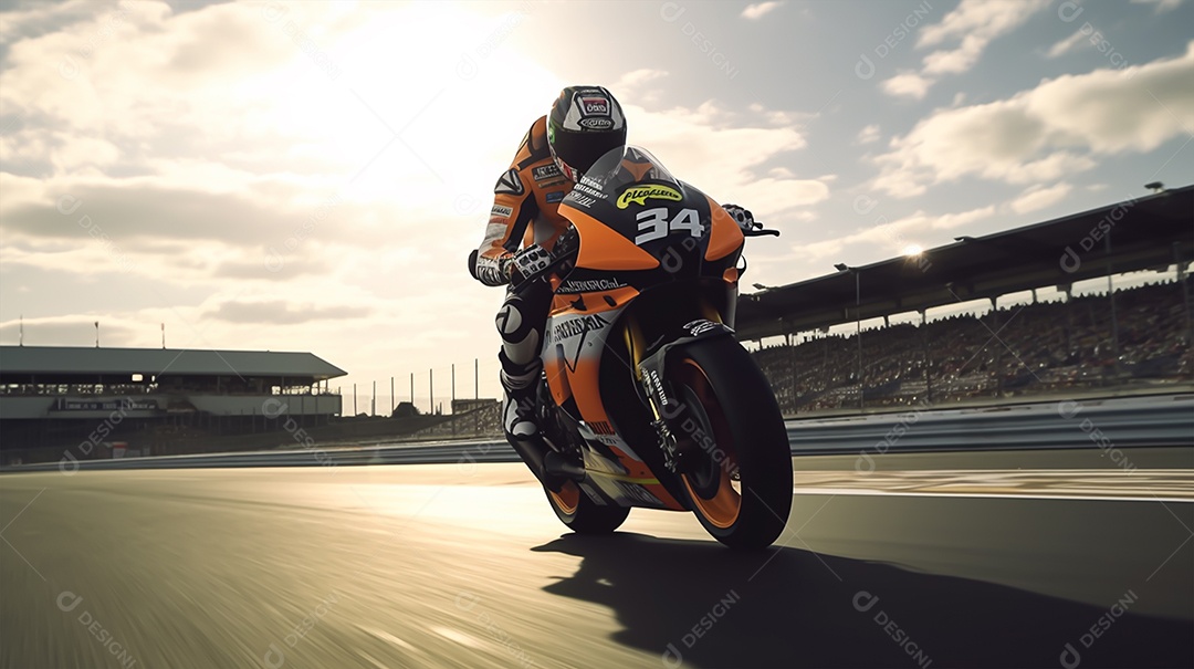 Imagem realista de moto sobre uma rua