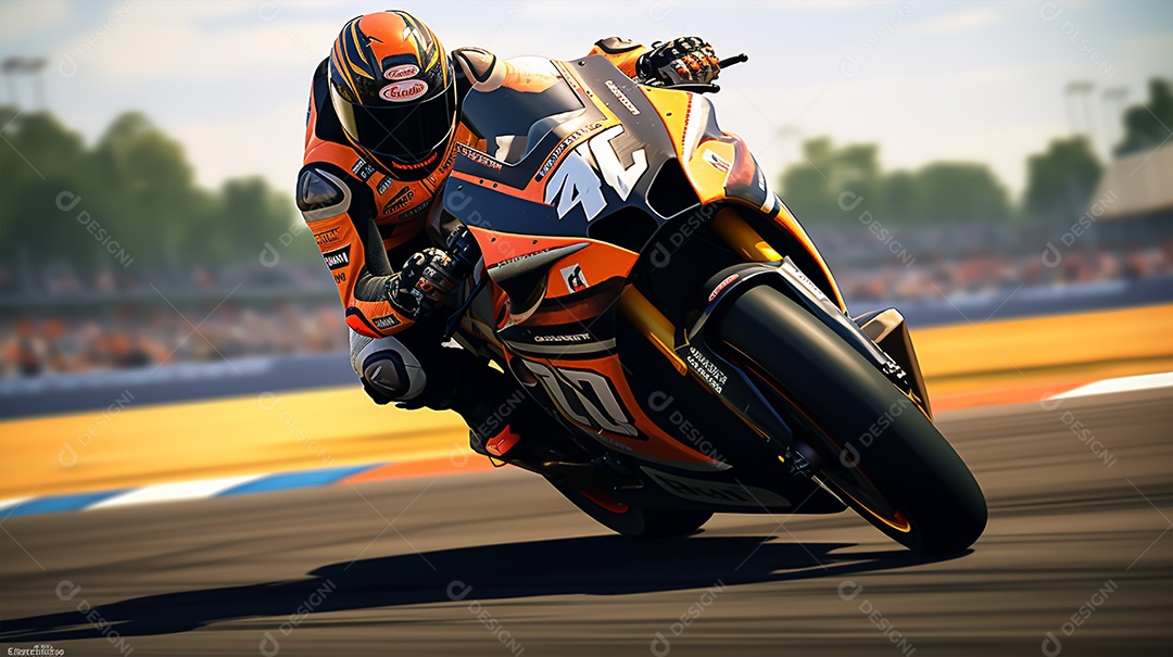 Imagem realista de moto sobre uma rua