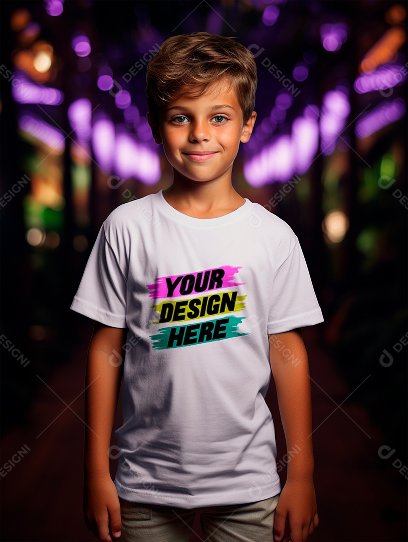 Mockup de Camiseta Infantil PSD Editável