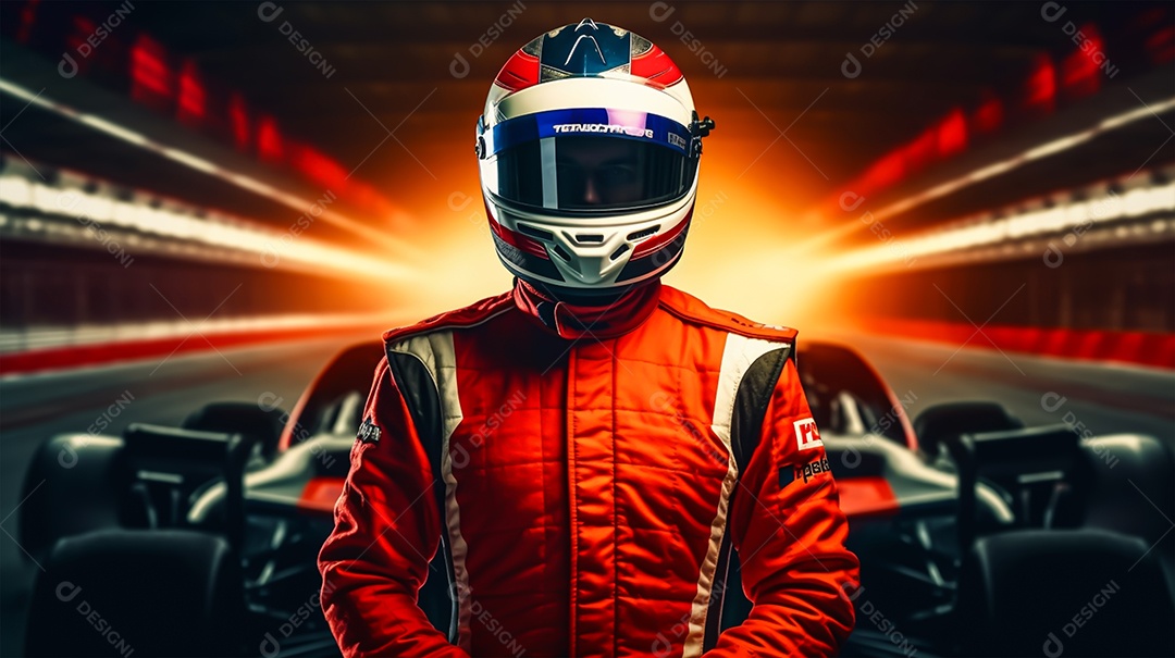 Imagem realista de piloto de corrida de formula 1