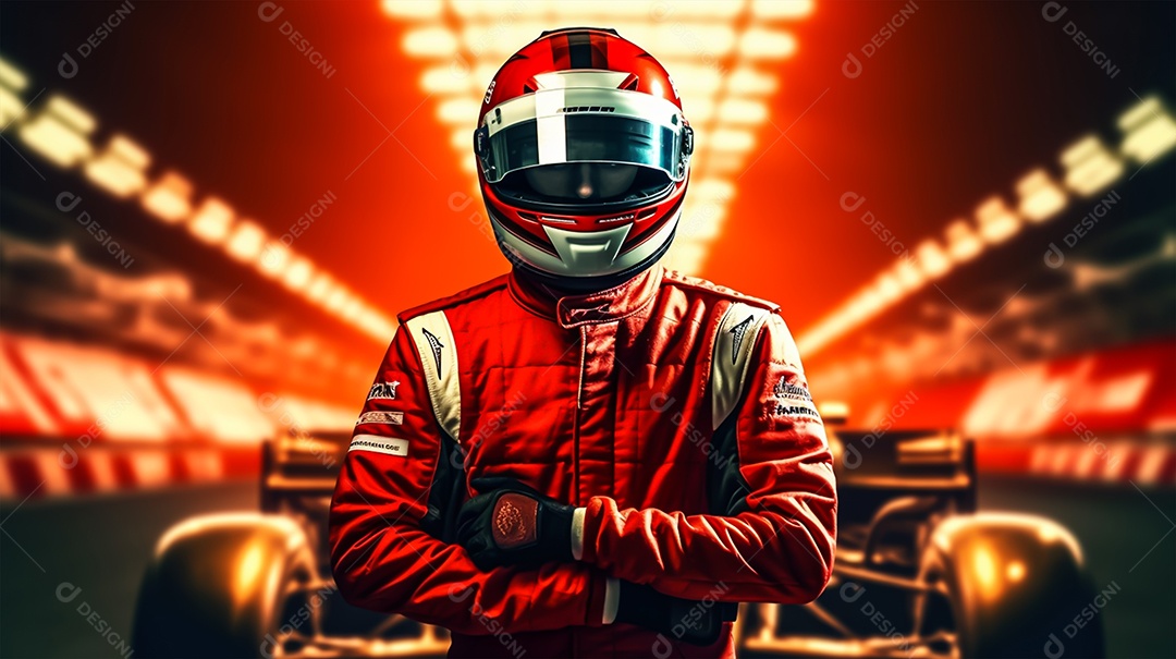 Imagem realista de piloto de corrida de formula 1