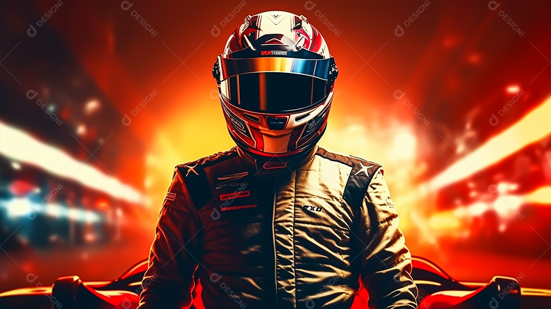 Imagem realista de piloto de corrida de formula 1