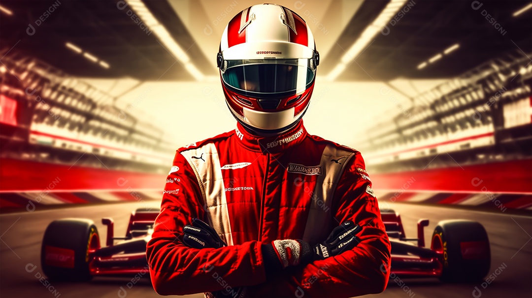 Imagem realista de piloto de corrida de formula 1