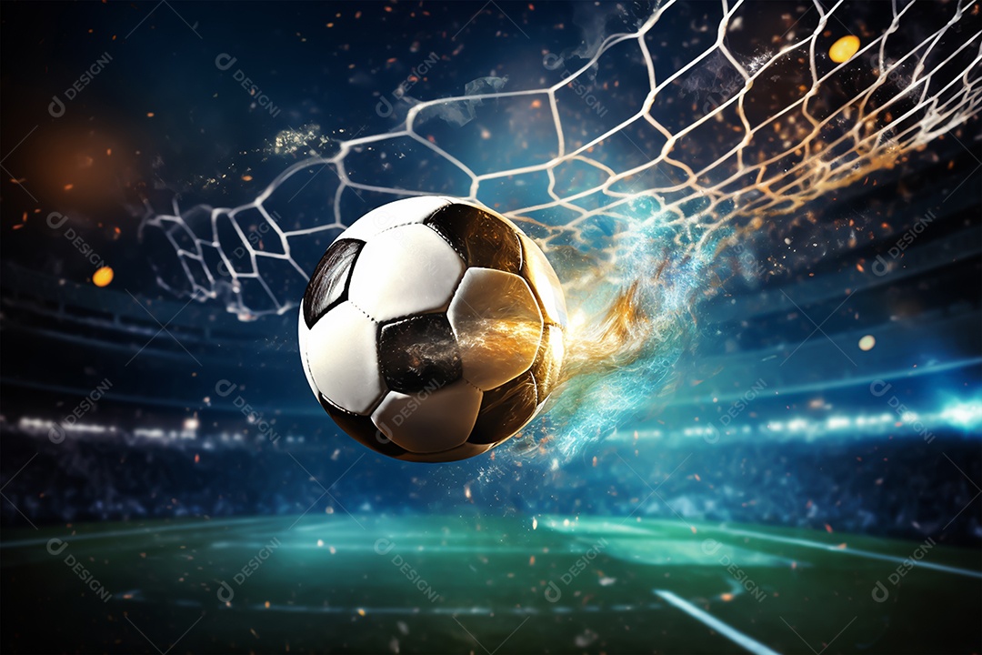 Bola de futebol sobre campo