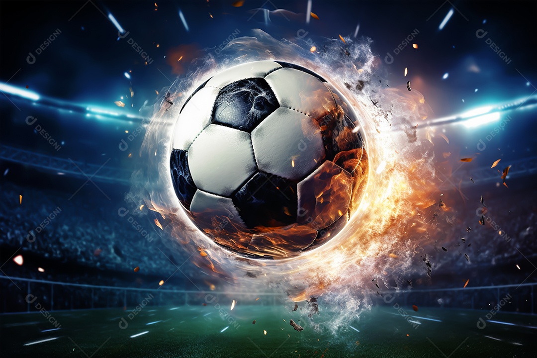 Bola de futebol sobre campo