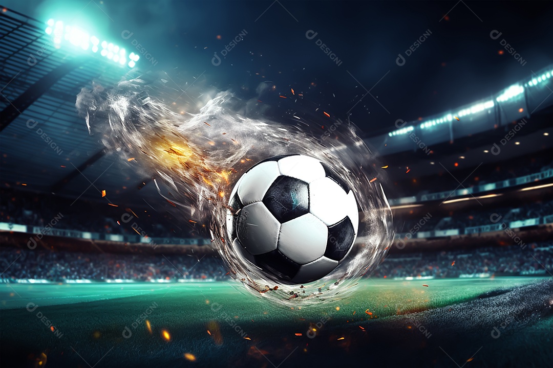 Bola de futebol sobre campo